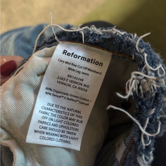 Reformation Cary Mid Rise Cut Off Waistband - Picture 5 of 6